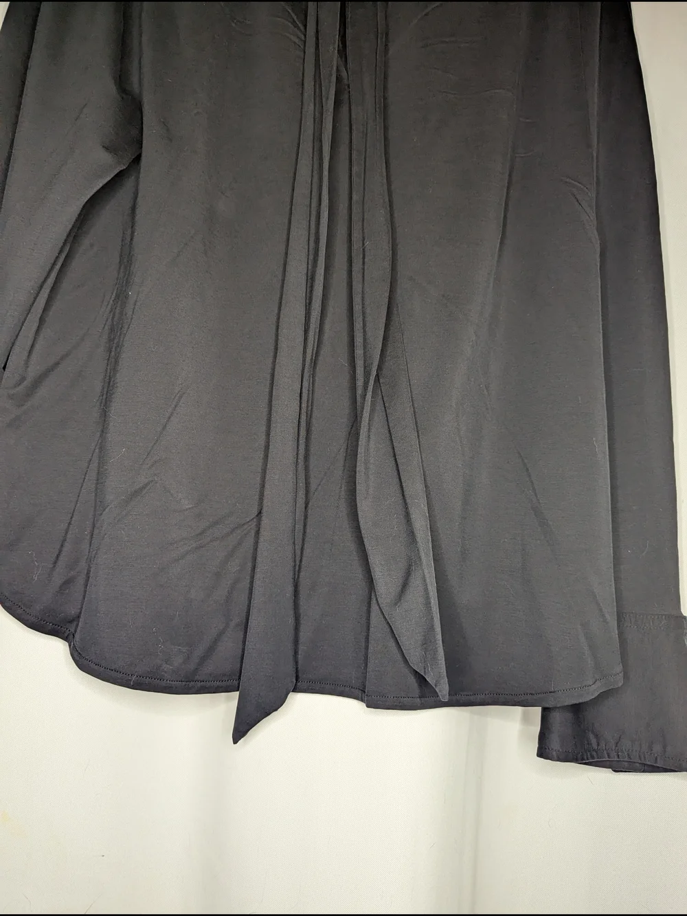 LOFT Black Tie-Neck Blouse